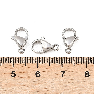 Tarnish Resistant 316 Surgical Stainless Steel Lobster Claw Clasps X-STAS-316-FL12A-1