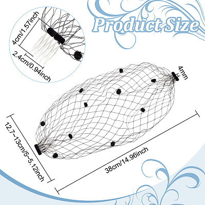 Nylon Fascinator Mesh Face Veil OHAR-WH0034-09A-01-1