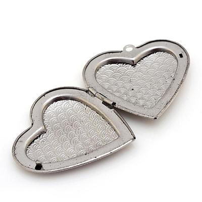 Tarnish Resistant 304 Stainless Steel Photo Locket Pendants STAS-S046-08-1