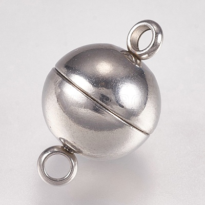 Tarnish Resistant 304 Stainless Steel Magnetic Clasps with Loops STAS-G173-05P-10mm-1
