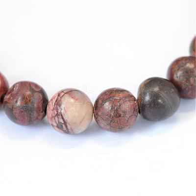 Natural Polychrome Jasper/Picasso Stone/Picasso Jasper Beads Strands G-E334-6mm-10-1