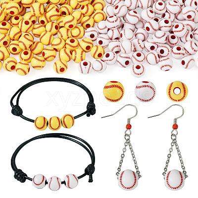 200Pcs 2 Colors Opaque Acrylic Round Beads SACR-BY0001-02-1