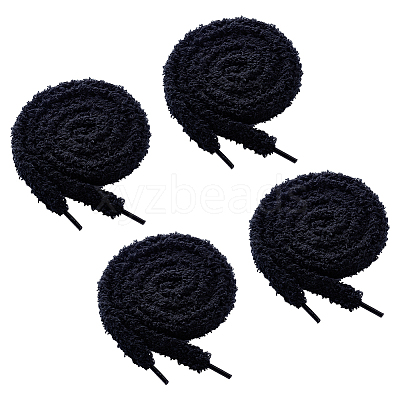 4 Pairs Plush Cloth Shoelaces AJEW-HY0002-72B-1