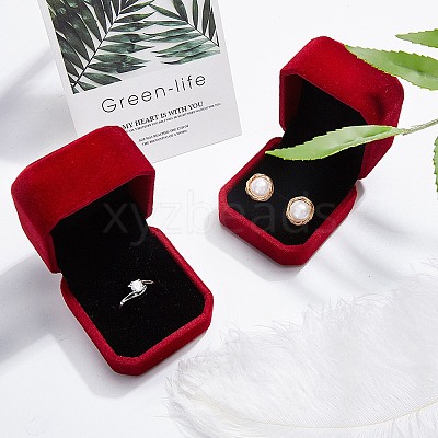 Square Velvet Ring Boxes VBOX-WH0002-01B-1