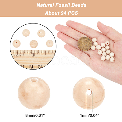 Natural Fossil Beads Strands G-AR0003-84-1