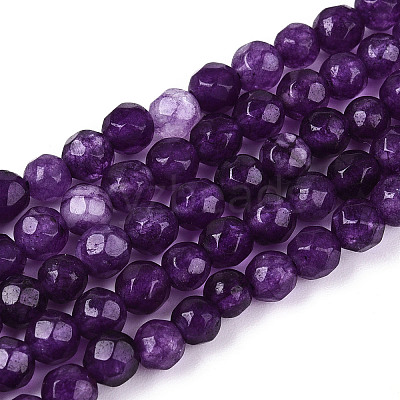 Dyed Natural White Jade Beads Strands X-G-T139-4mm-60-13-1