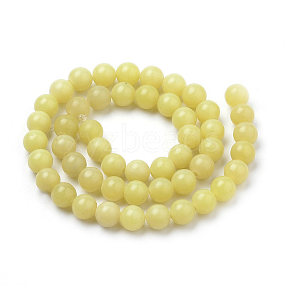 Natural Lemon Jade Beads Strands G-S259-46-8mm-1