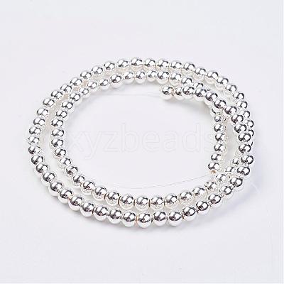 Non-magnetic Synthetic Hematite Bead Strands G-P262-20-4mm-S-1