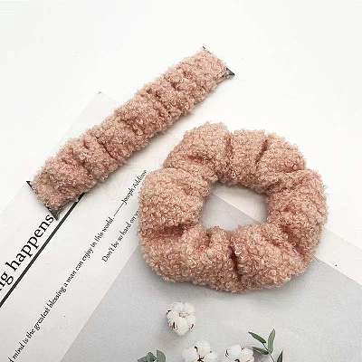 Plush Hairband and Watch Band For iWatch Series 7 Winter limit Smart Watches Size 45mm/42mm/44mm COHT-PW0001-07B-10-1