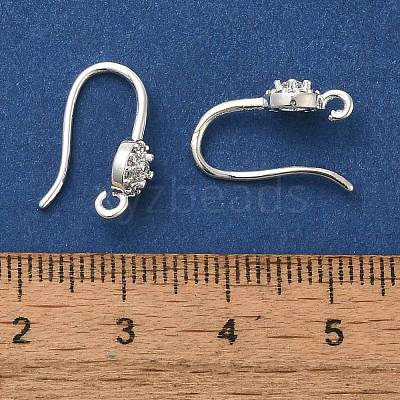 Rack Plating Brass Micro Pave Clear Cubic Zirconia Earring Hooks KK-A231-10S-1