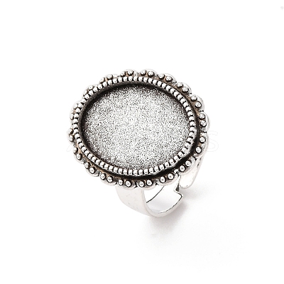Vintage Adjustable Iron Finger Ring Components Alloy Cabochon Bezel Settings PALLOY-Q300-25AS-NR-1