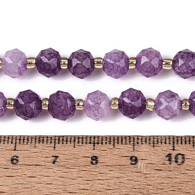 Ombre Effect Dyed Transparent Crackle Glass Beads Strands GLAA-Q111-8MM-03-1