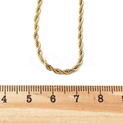 Ion Plating(IP) 304 Stainless Steel Rope Chain Necklaces STAS-M174-009G-1