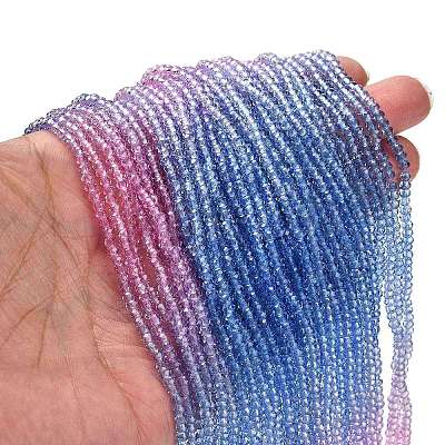 Transparent Painted Glass Beads Strands LS-DGLA-A034-T1mm-A08-1