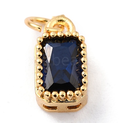 Real 18K Gold Plated Brass Inlaid Cubic Zirconia Charms X-ZIRC-L100-075G-05-1