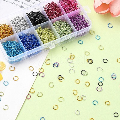 10 Colors Aluminum Wire Open Jump Rings FIND-YW0004-97-1