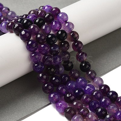 Dyed & Heated Natural Dragon Veins Agate Beads Strands G-P539-A01-18-1