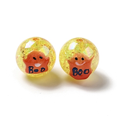 AB Color Transparent Crackle Acrylic Round Beads OACR-A013-03C-1