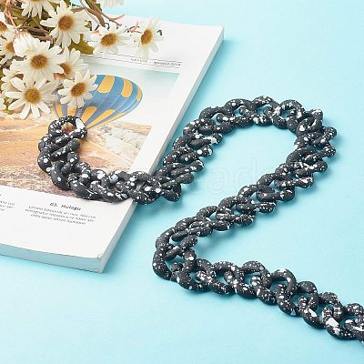 Spray Painted CCB Plastic Curb Chains & Cable Chains AJEW-JB01046-1