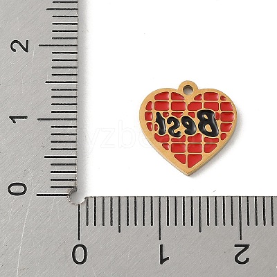 304 Stainless Steel Enamel Charms STAS-P388-19C-G-1