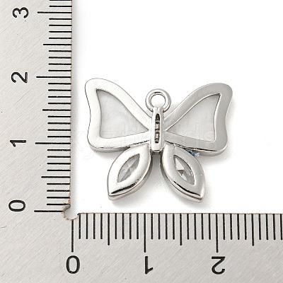 Brass Micro Pave Cubic Zirconia Pendants KK-P250-14P-1