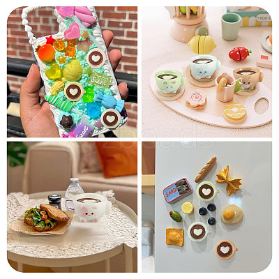 42Pcs 7 Colors Coffee Cup Resin Mini Model DJEW-TA0001-40-1