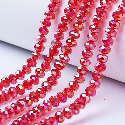 Electroplate Glass Beads Strands X-EGLA-A034-T8mm-B06-1