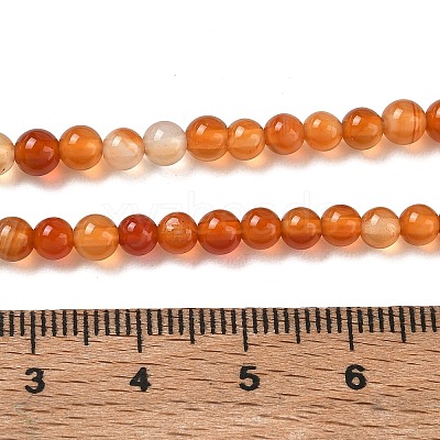Round Natural Red Agate Bead Strands G-M257-4mm-26-1