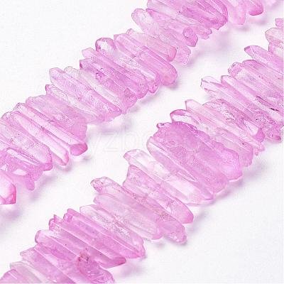 Natural Quartz Crystal Points Beads Strands G-K181-B03-1