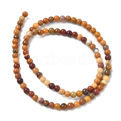 Round Natural Mookaite Gemstone Bead Strands G-J333-06-4mm-1