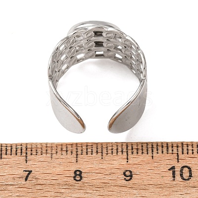 304 Stainless Steel Cable Chain Cuff Ring Components SA-CBA94B1-01P-02-1