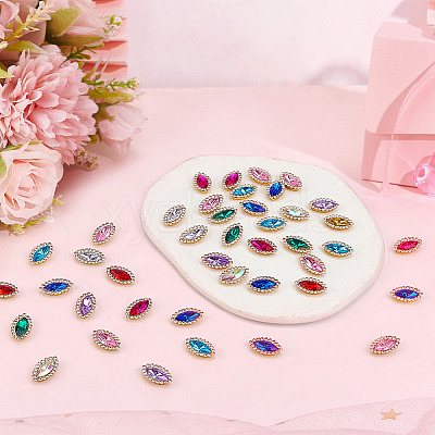 100Pcs 10 Colors Horse Eye Sew on Rhinestone DIY-MA0006-92-1