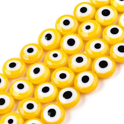 Handmade Evil Eye Lampwork Beads Strands LAMP-N024-27A-01-1