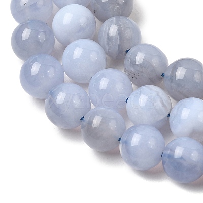 Natural Blue Lace Agate Beads Strands G-G346-A01-8mm-1