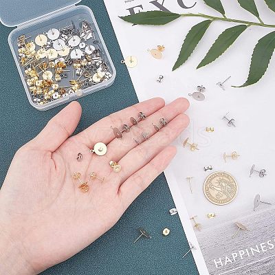 304 Stainless Steel Stud Earring Findings STAS-UN0015-23-1
