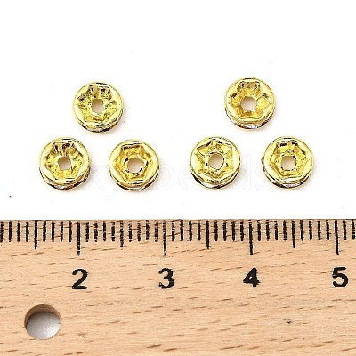Brass Rhinestone Spacer Beads RB-A014-Z6mm-28G-1