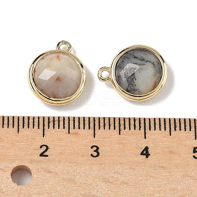 Natural Yellow Opal Faceted Flat Round Charms G-U028-03G-11-1