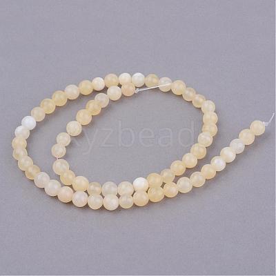 Natural Yellow Jade Beads Strands G-Q462-10mm-36-1