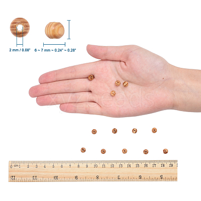 Undyed Natural Wood Beads X-TB611Y-6mm-LF-1