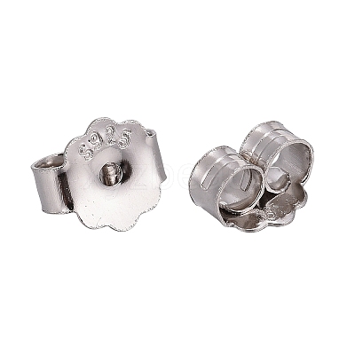 Rhodium Plated 925 Sterling Silver Friction Ear Nuts STER-L063-09P-1