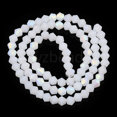 Imitation Jade Bicone Frosted Glass Bead Strands EGLA-A039-J4mm-MB06-1