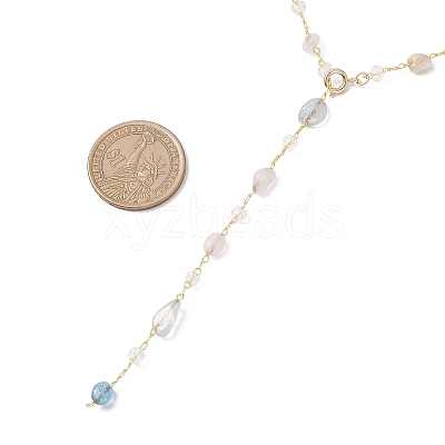 Handmade Natural Morganite Beaded Chains Earring & Necklaces Sets SJEW-JS01342-01-1