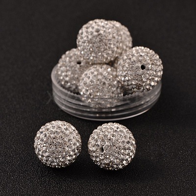 Grade A Rhinestone Pave Disco Ball Beads RB-Q105-12-1