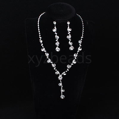 Brass Rhinestones Necklaces & Earring Sets for Women WGF929C-03-1