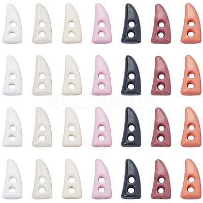 140Pcs 7 Colors Resin Buttons BUTT-GF0004-06-1