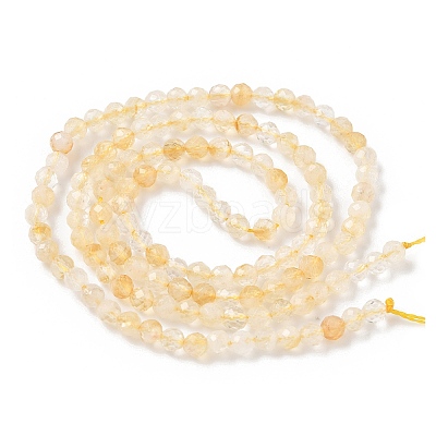 Heated Natural Citrine Beads Strands X-G-L622-C05-3mm-B-1