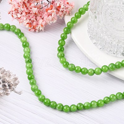 Natural Mashan Jade Round Beads Strands G-D263-6mm-XS17-1
