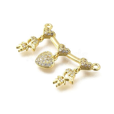 Brass Micro Pave Cubic Zirconia Pendants KK-Q066-15C-G-1