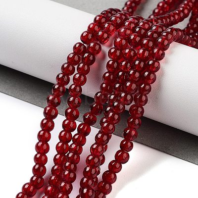 1 Strand Transparent Crackle Glass Round Beads Strands X-CCG-Q001-4mm-18-1
