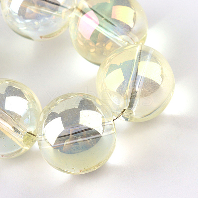 Electroplate Glass Beads Strands X-EGLA-Q062-8mm-A02-1